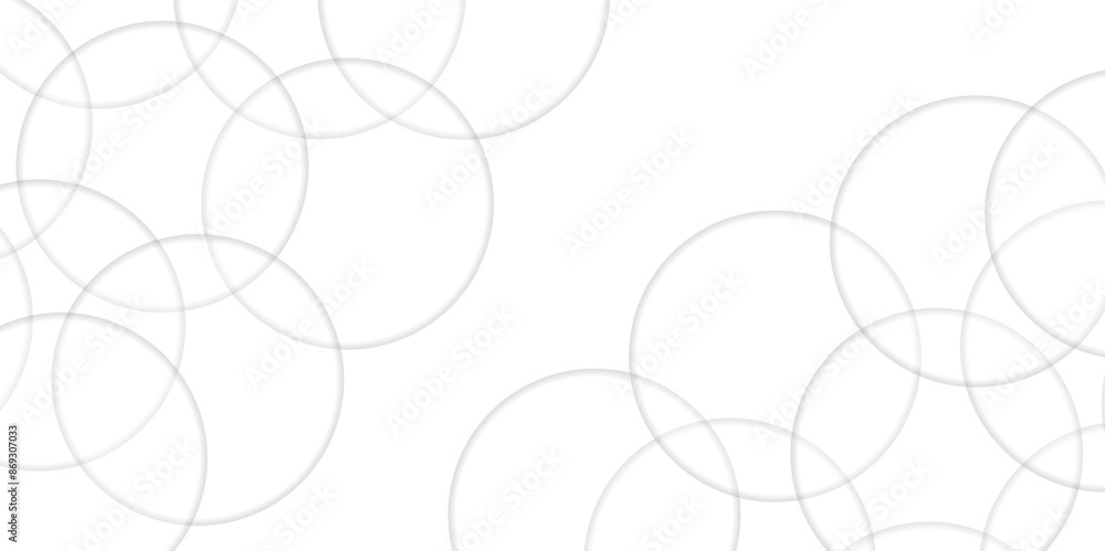 Poster abstract white geometric overlapping circle background with shadow. vector circles template vector d