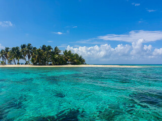 Belize Cayes - Small tropical island at Barrier Reef with paradise beach - known for diving,...