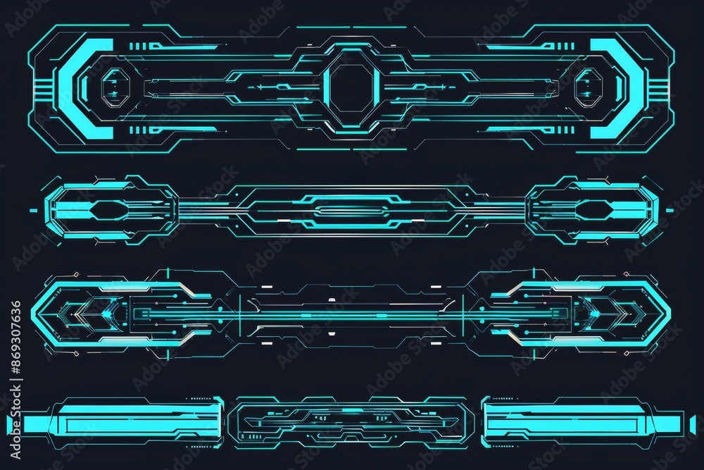 Poster a futuristic interface based on modern hud elements.