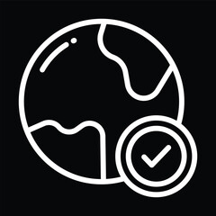Earth Checkmark Icon