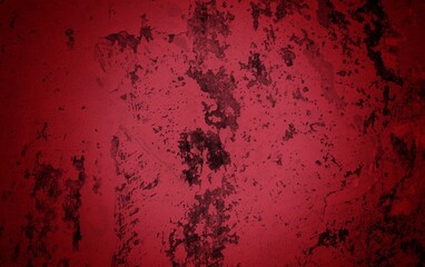 Close-up long and wide texture of natural red fabric or cloth in light red color. Fabric texture of natural cotton or linen textile material. Red canvas background.