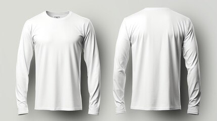 White Long-Sleeved T-Shirt Mockup