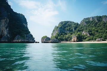 Fototapeta premium Land sea landscape outdoors.