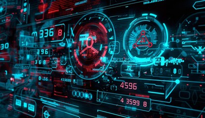 Obraz premium A set of futuristic frame user interface screens. Set of audio callouts for communication. Abstract layout design for a control panel. A virtual interface for a hi sci technology gadget for an