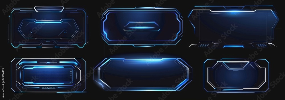 Poster a sci-fi concept design using futuristic hud interfaces. names of digital call-outs. high-tech scree