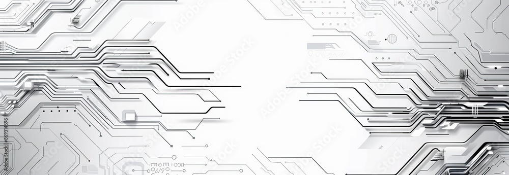 Aufkleber design of circuit board lines on a grey background. abstract technology geometric background.