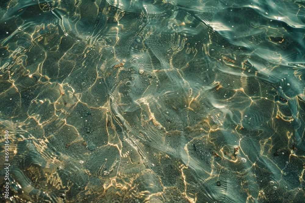 Poster a clear and calm water surface with some ripples and reflections
