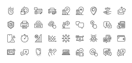 Business target, Timer and 5g wifi line icons pack. AI, Question and Answer, Map pin icons. Eye detect, Cash back, Consolidation web icon. Vector