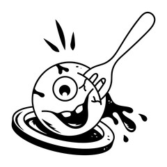 Doodle style icon of halloween food 