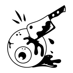 A glyph style icon of bloody eye 