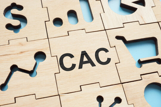 Close-up of a CAC Customer Acquisition Cost puzzle.