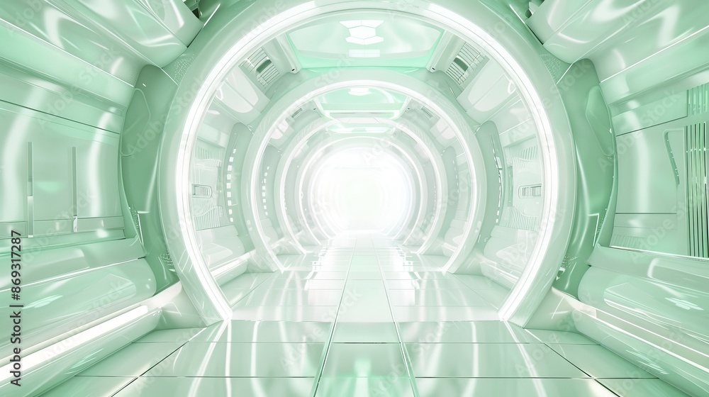 Poster white illustration with cyberpunk sci-fi style cyber screen display in 3d