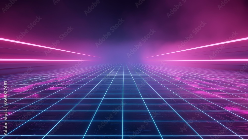 Poster this 3d abstract technology glowing neon fast speed light background features an empty space scene, 
