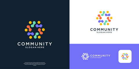 Abstract community logo design inspiration.