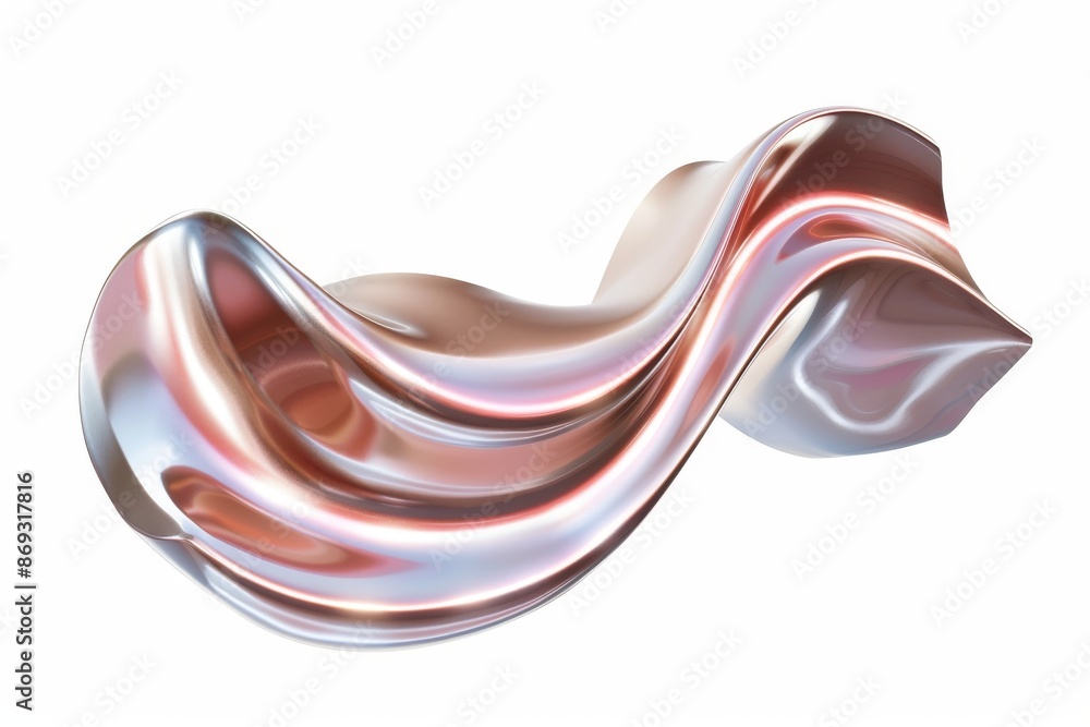 Canvas Prints A metallic flow wave or intertwined motion liquid isolated on a transparent background. The metal shape is curvy and twisted in an abstract motion.