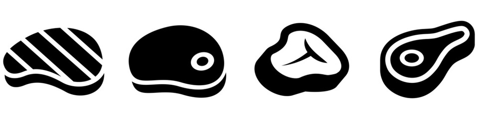 Steak icon vector. Meat illustration sign. Grill symbol. BBQ logo.