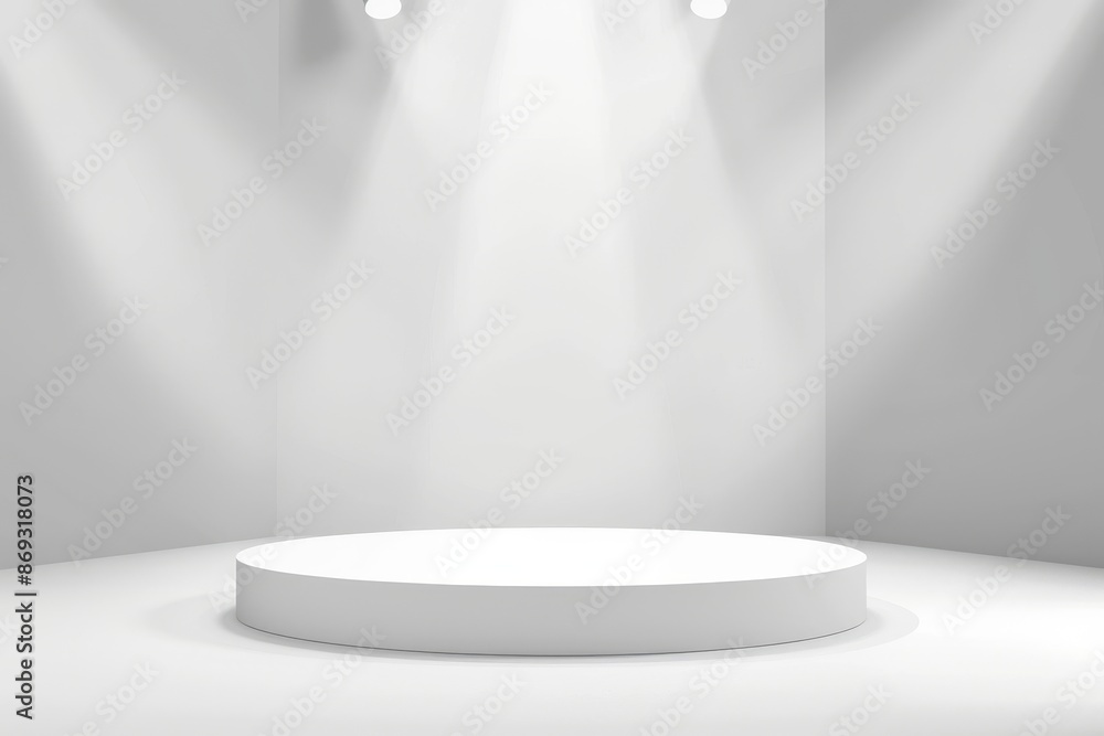 Poster a background of abstract futuristic architecture set against a white backdrop with minimal technolog