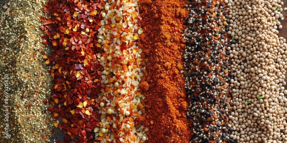 Aufkleber close-up shot of different spices arranged on a surface