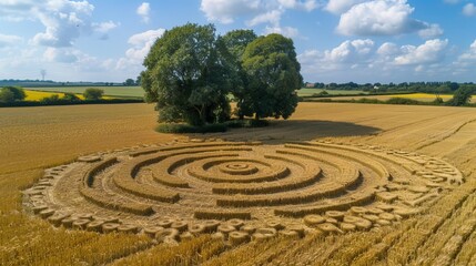 In 2024, mysterious crop circles appeared in a field in Wiltshire, England.