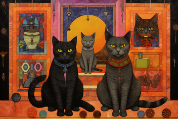 cats in the house 2015 cat art in the style