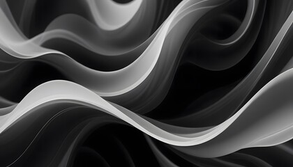 3D black geometric abstract background overlap layer on dark space with waves shape decoration Minimalist modern graphic design element cutout style concept