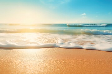 Obraz premium Tropical summer sand beach sea backgrounds outdoors.