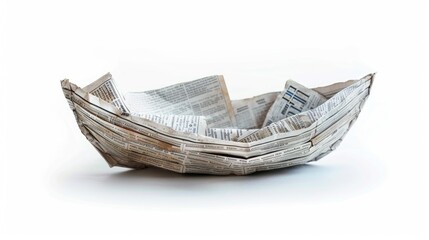 Fototapeta premium Newspaper Boat Folded into a Nautical Shape
