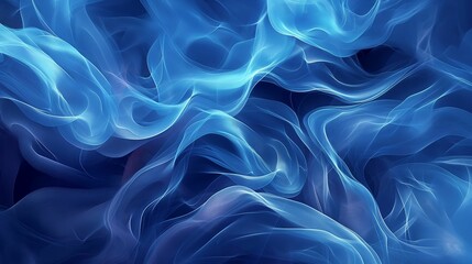 Obraz premium Abstract blue wave-like patterns with light swirls.