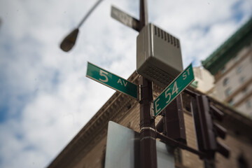 Fifth Avenue East 45th Street road sign