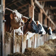 Indian cows standing at cow farm