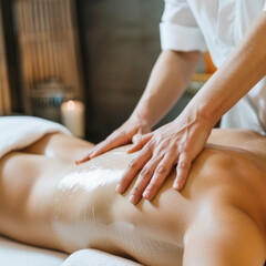 Naklejka premium female doing massage from professional massager