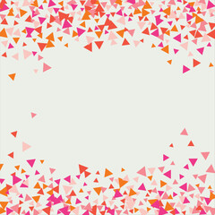 Frame of colored triangles abstract geometric pattern. Can be used as poster, banner, border, background, wallpaper, card, print, web. Vector illustration.