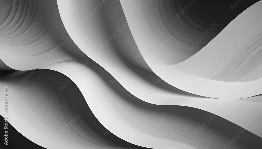 Poster a seamless abstract white and black texture background featuring elegant swirling curves in a wave p
