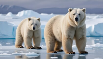 Fototapeta premium Polar bears master of the Arctic are iinspiring creatures perfectly adapted to the icy wilderness