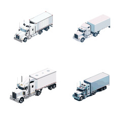 Isometric logistic trucks