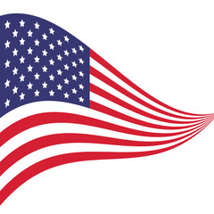 United States flag element design national independence day banner ribbon. Vector illustration