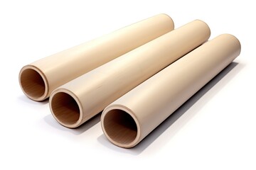 Brown paper roll on white background