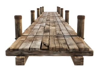 Wooden Pier Isolated on Transparent Background