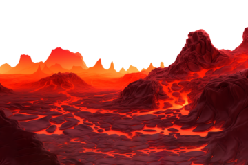 Underground Magma Landscape Isolated on Transparent Background
