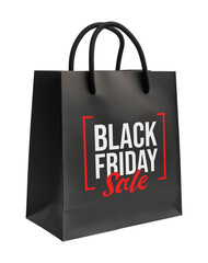 Black Friday Sale Shopping Bag Isolated on Transparent Background
