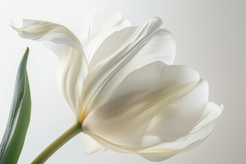 Delicate White Tulip Blossom