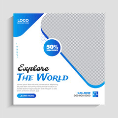 Tour and Travel Agency Social Media Instagram Post Template Design