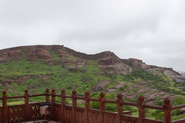 Views of Mehrangarh Fort, Jodhpur, Rajasthan from Jaswant Thada Palace. Its awe-inspiring...