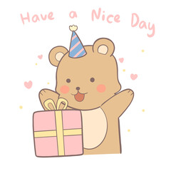 have a nice day cartoon bear gift 