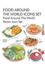 Food around the world logo vector Icon set 