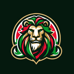 King mascot Hand drawn lion logo illustration