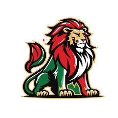 King mascot Hand drawn lion logo illustration