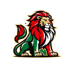 King mascot Hand drawn lion logo illustration