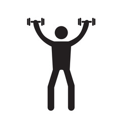 vector flat icon of person lifting barbell