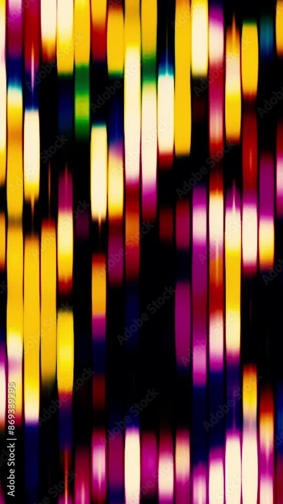 Poster flickering spots in vertical lines. motion. beautiful color spots shimmer in flow of lines. lines wi